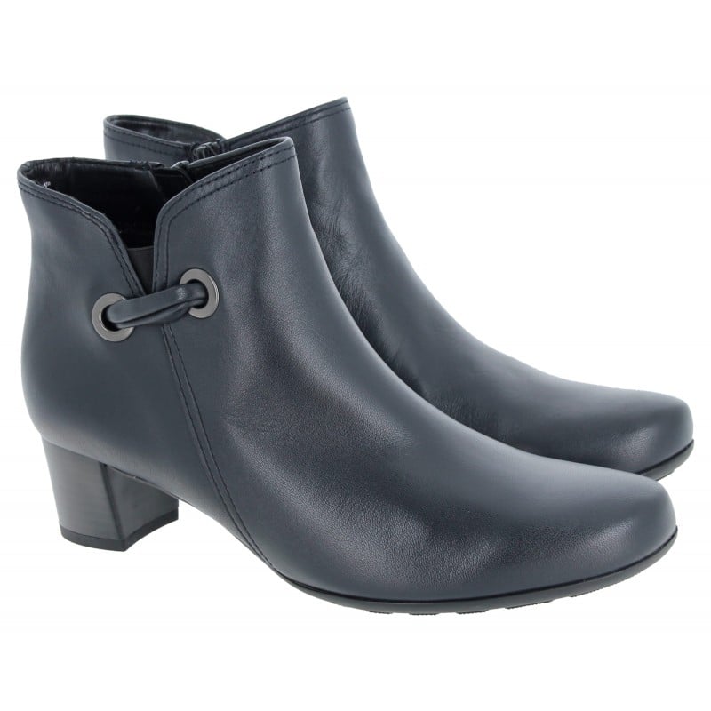 Navy leather ladies outlet ankle boots